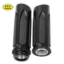 1" Handlebar Hand Grips For Harley Electronic Throttle Road Street Glide Softail