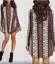 Show Me Your Mumu Mini Dress Size S Tyler Tunic Anderson Stripe Floral $140 EUC