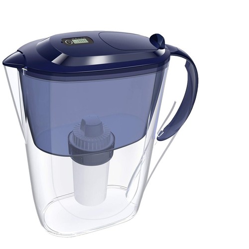 Mazeology Cobalt Blue Porcelain Gurgle Fish Water Jug - 50 Oz / 1.5 Liter, 10.5 Inch Height - Unique Pouring Sound