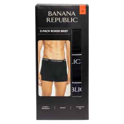 Banana Republic Men's Boxer Briefs, 3-pack - BLACK (Select Size: S-XL) FAST SHIP