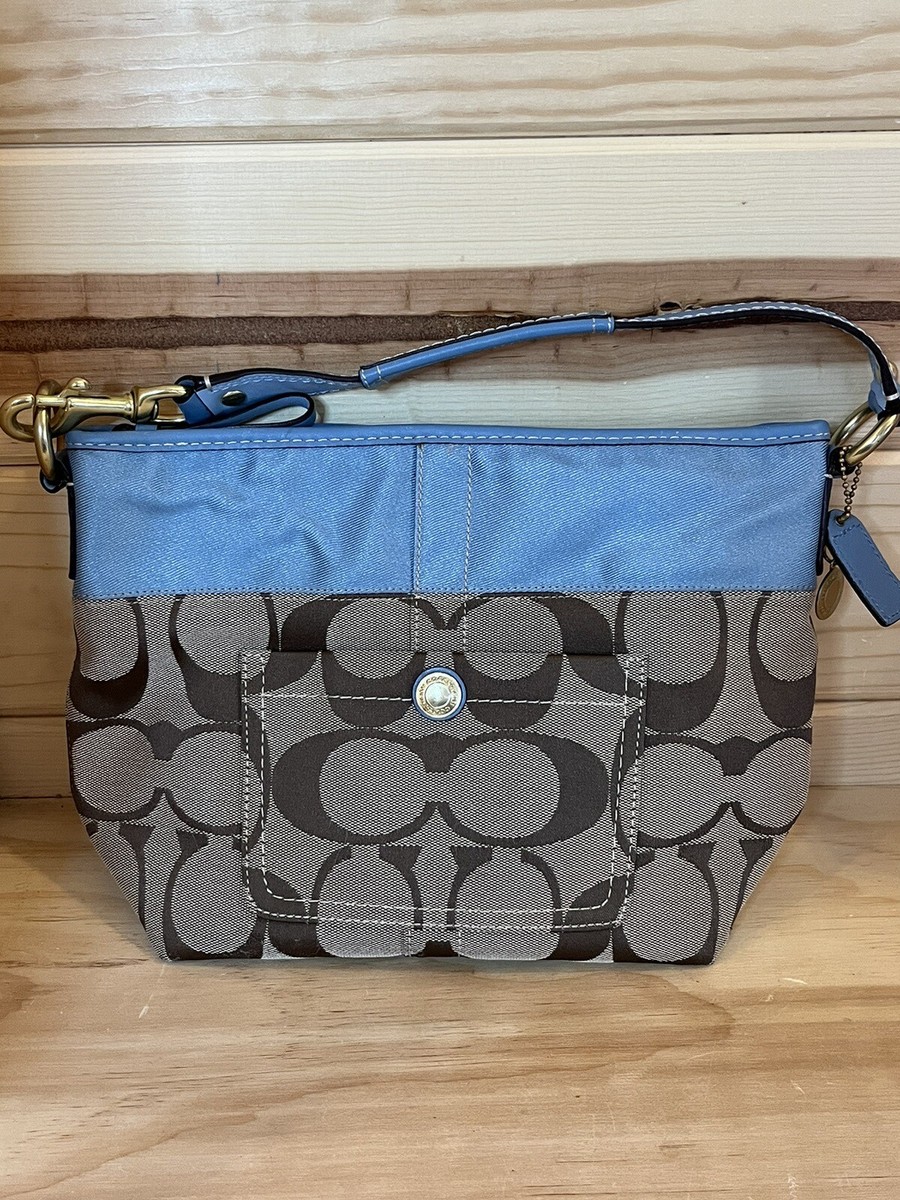 バッグ Coach Hobo Blue Gray Hand Bag Signature バッグ Coach Hobo Blue Gray Hand Bag Signature Coach Shoulder Bag
