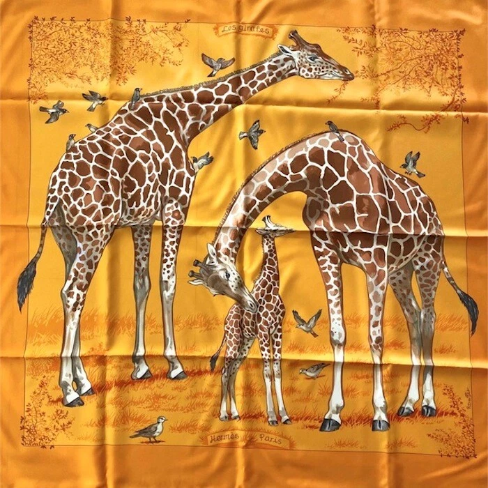 Louis Vuitton Giraffe Printed Silk Square Scarf