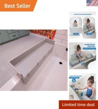 Bathtub Splash Guard Play Shelf Area - Toy Tray Caddy Holder Storage - Suctio...