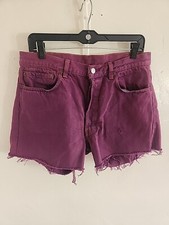 vintage levis cut-offs denim purple shorts button fly 501 cut off 70's 80's 33 w