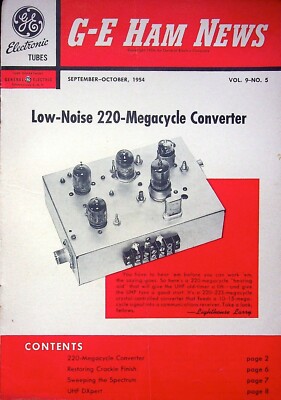 VINTAGE 1954 G-E HAM NEWS ELECTRONIC TUBES CONVERTER MAGAZINE VOL. 9-NO. 5