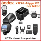 Us Godox V1 Pro V1Pro-N Ttl Round Head Camera Flash Light + X3 Trigger for Nikon