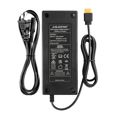 54.6V 2A AC/DC Adapter Power For Mercane Wide Wheel/Pro Electric Scooter Charger