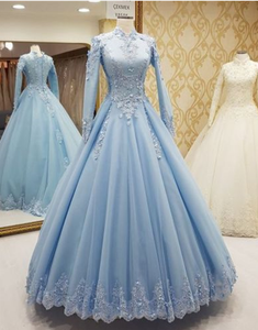 evening gown with sleeves