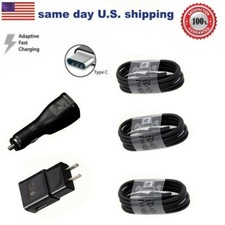 For Samsung S8 S9 Original USB-C Type C Cable Fast Charging Car Wall Charger
