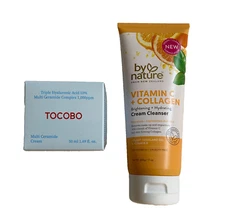 By Nature VitC & Collagen Cleanser & Tocobo Multi Ceramide Hyaluronic Acid Cream