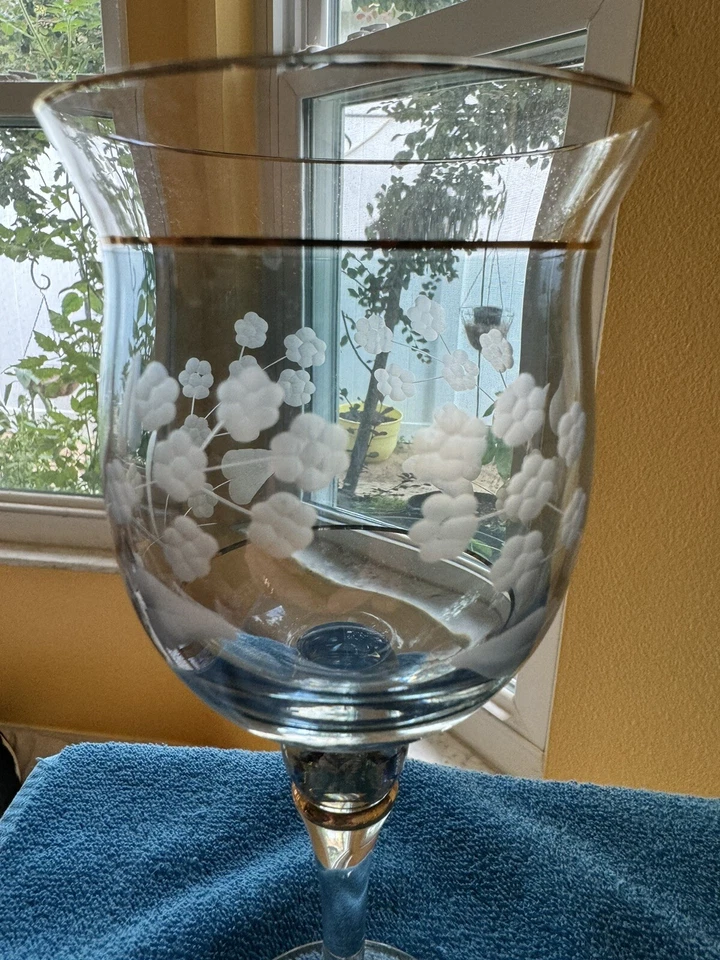 Juego de jarra de 5 piezas de cristal azul rumano ~ decantador con 4 vasos de copa ~ Katherine Foto 4 de 4