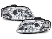 Audi A3 8P LED Tagfahrlicht Scheinwerfer Chrom, 2003-2008 Europw.Zug