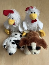 Ganz Webkinz Lil Kinz Lot Of 4 Plush Toys Stuffed 2 Chickens, 2 Dogs No Code