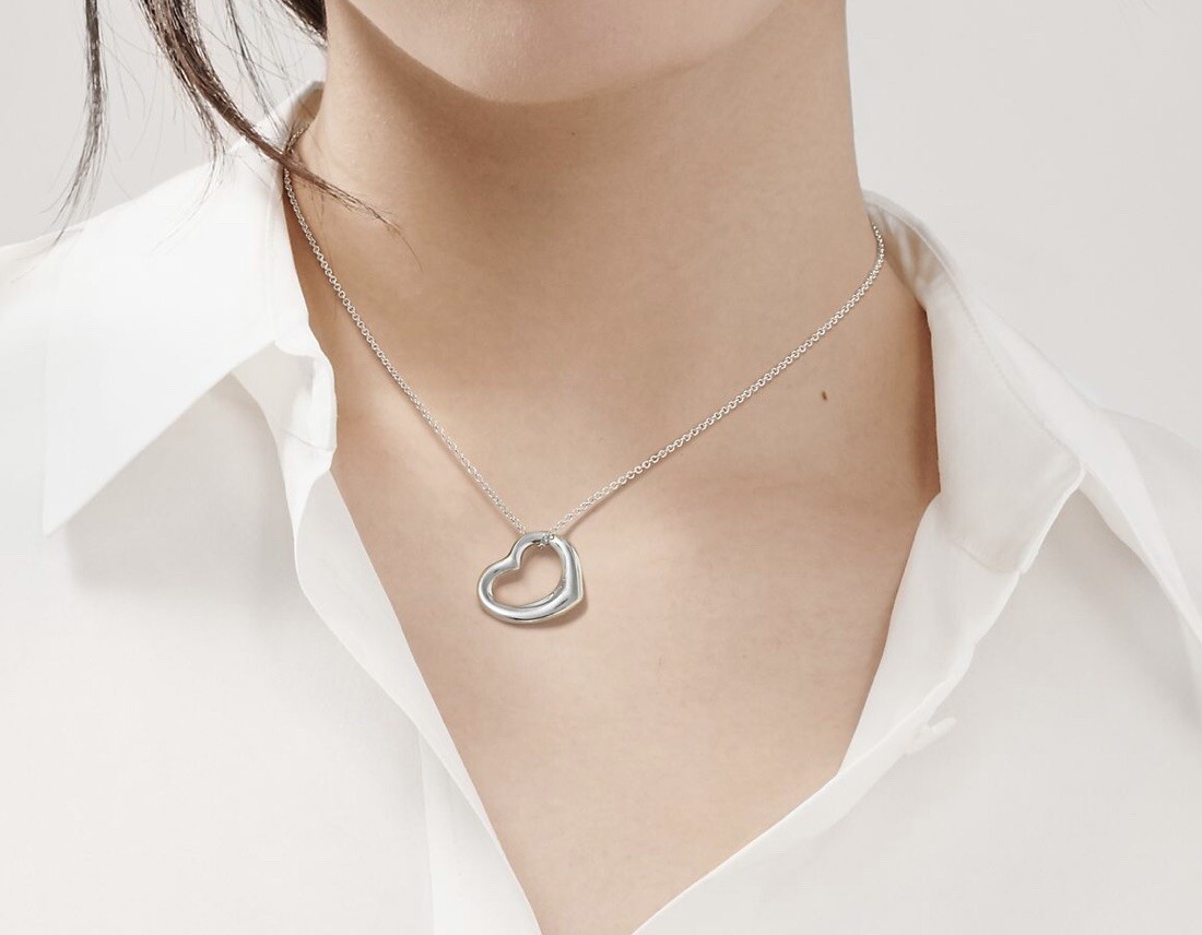 Tiffany & Co Sterling Silver Elsa Peretti Large 22mm Open Heart
