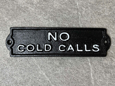 Keine Kaltakquise Schild Haus 22 cm Gusseisen traditioneller Stil Sichtschutzschild