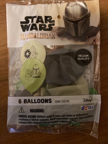 DISNEY STAR WARS THE MANDALORIAN "Lot of 4" 6 COUNT HELIUM QUALITY LATEX BALLOON - Picture 2 of 9
