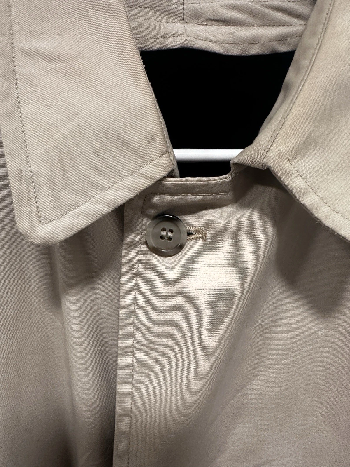 Vintage Jos A Bank Mens 42L Tan Trench Coat Raincoat w/ Pure Alpaca Zip-In Liner image 9
