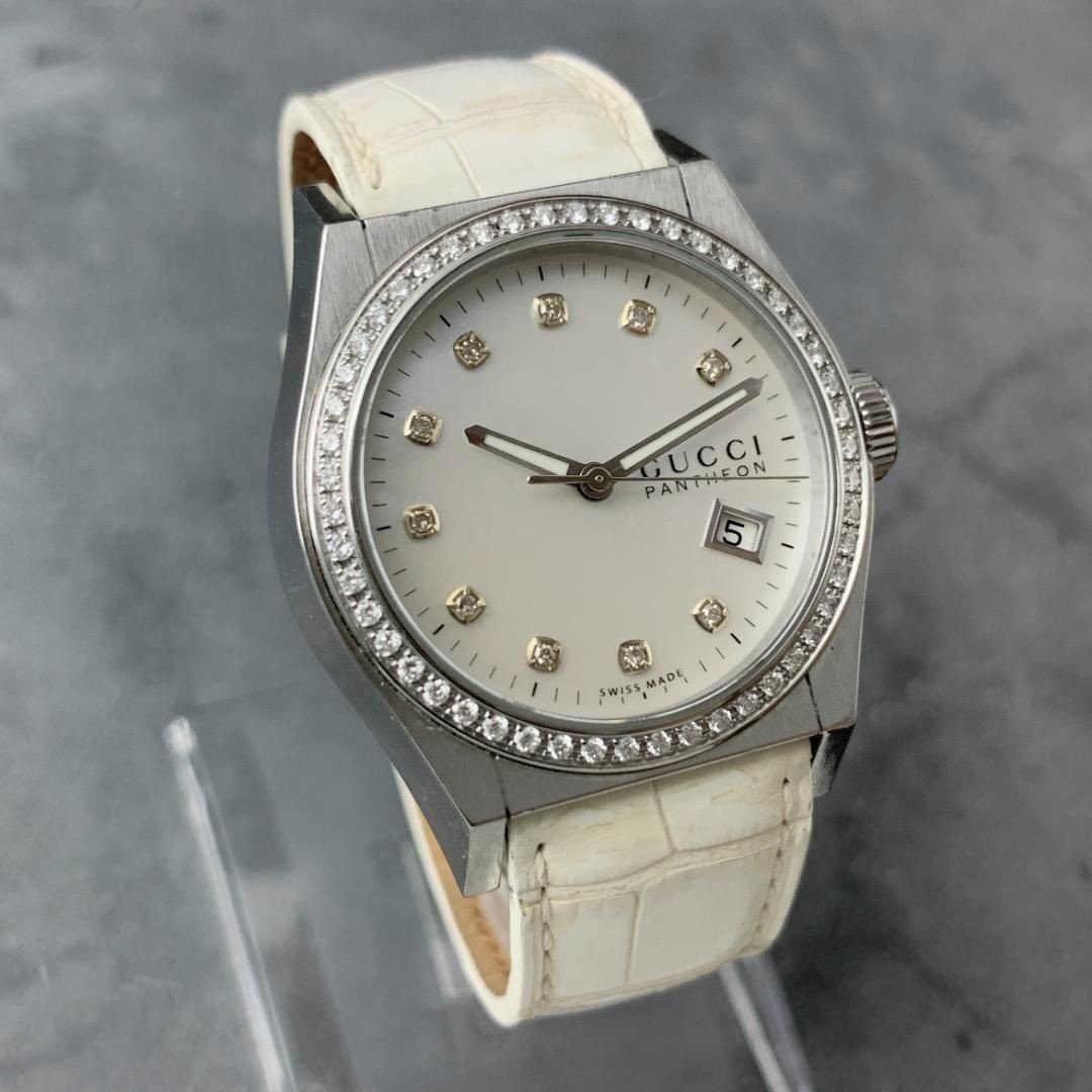 Gucci Pantheon Diamond Bezel 115.4 MOP Shell Unisex Watch New From Japan thumbnail 3