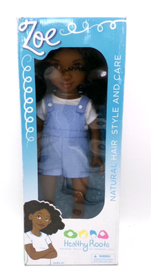 Healthy Roots Zoe Natural Hair Doll 18in Educational Toy Open Box