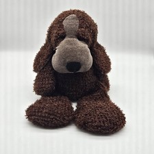 Vintage Russ Berrie Flatfoot Brown Dog Plush Floppy Pellets 14" Excellent
