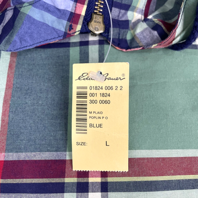Vtg Eddie Bauer Jacket Anorak Pullover Mens Large Madras Plaid Zip