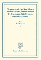 Dorothea Jacobi | Die GemeinnüTzige BautäTigkeit In Deutschland, Ihre...