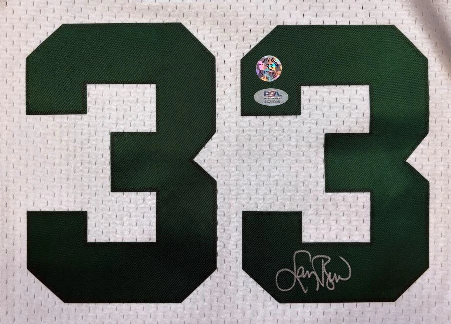 Larry Bird Signed Celtics White M&N Hardwood Classics Swingman Jersey PSA/DNA - Image 2 of 3