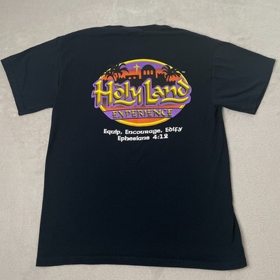 Vintage Holy Land Experience Shirt Mens M Orlando Florida Black Y2K Deadstock