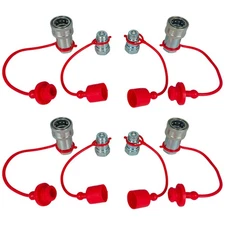 New 4 Sets 1/2" Ag Hydraulic Quick Connect Couplers Poppet For Pioneer Style US