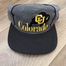 Colorado Buffaloes CU Black Gray Snapback Baseball Hat Cap The Game Vintage