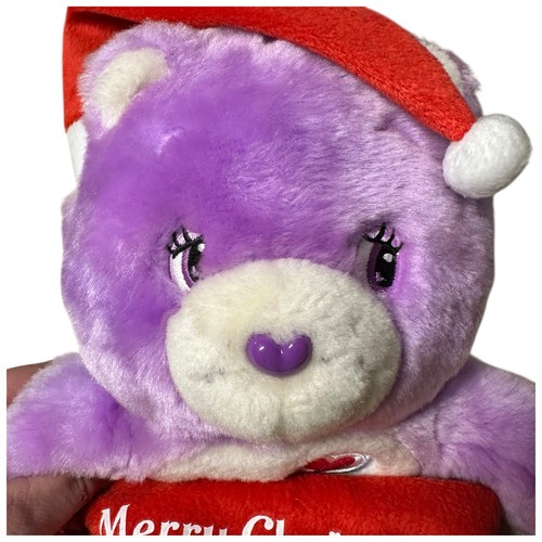 Vintage 2005 CARE BEARS Purple Share Bear Christmas Holiday Stocking Plush 24 in - Picture 8 of 17