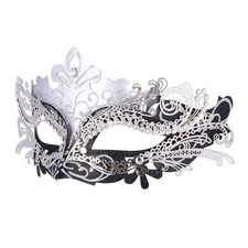 Masquerade Mask Mardi Gras Decorations One Size Silver Black Decor