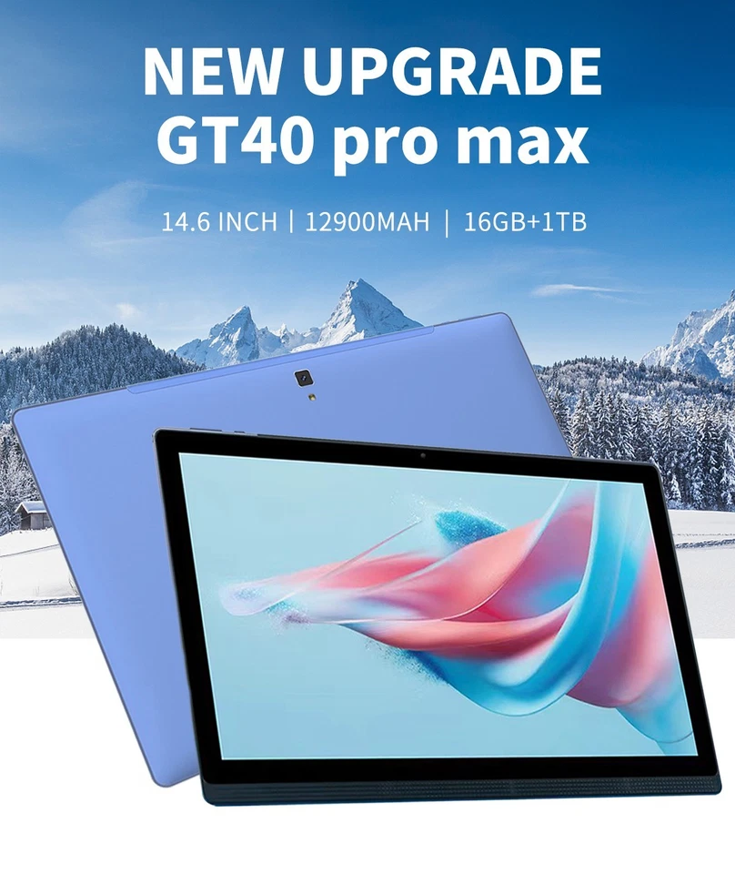 New 14 Inch tablet PC 16G+1TB ROM Android 14 Wifi 5G/4G Dual SIM Bundle Keyboard - Image 2 of 4