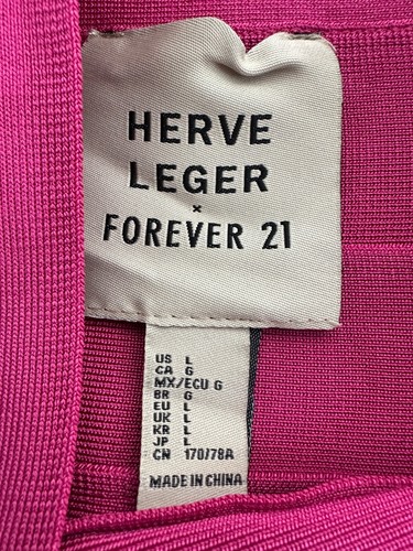 Forever 21 x Herve Leger 2-teiliges Outfit Set Größe L Neckholder Mini Bandage Y2K Pink Club - Bild 13 von 18