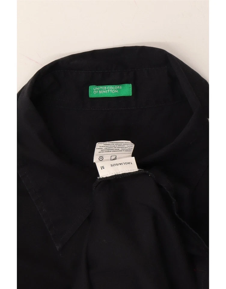 Camisa BENETTON Mujer UK 14 Mediana Negra DA05 Foto 3 de 3