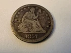 1857 SEATED LIBERTY QUARTER Philadelphia Mint CIRCULATED Good Cond 90% Silver