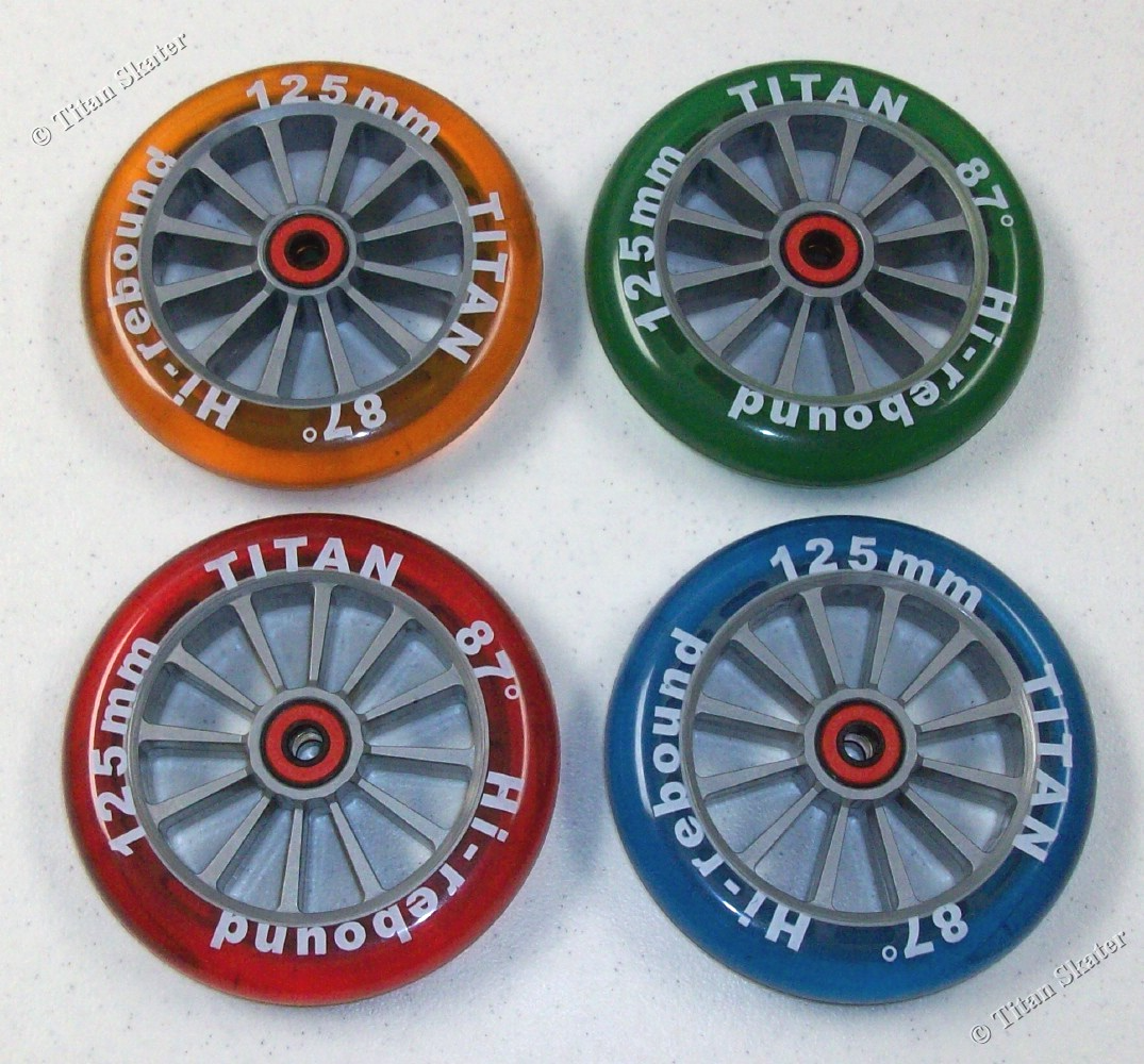 TITAN 125mm Wheel with ABEC-9 Bearings fits Y FLIKER A1 & RAZOR A3