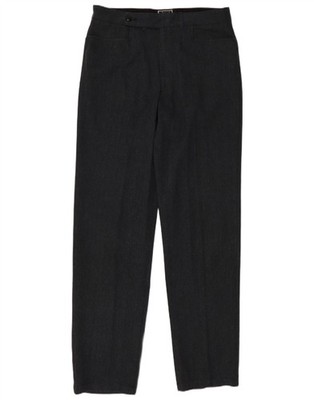AVIREX Mens Straight Suit Trousers W33 L35 Grey Cotton DT08