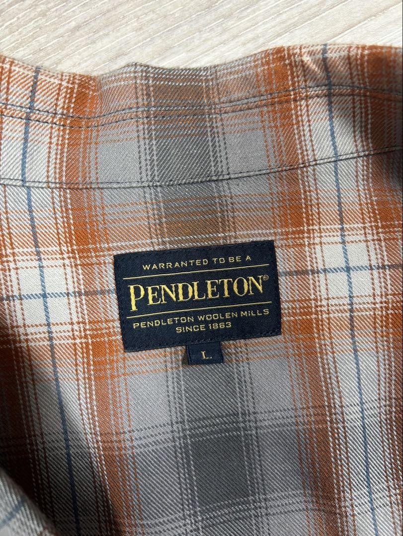 PENDLETON Tailored Jacket Check Size L Orange & G… - image 3