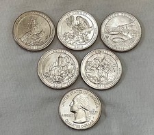 2012 S AMERICA THE BEAUTY QUARTER SET OF 5 COINS - BU FROM MINT ROLL