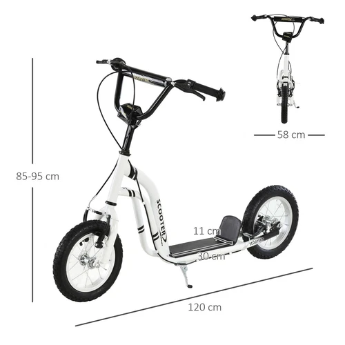 HOMCOM Monopattino Regolabile Ruote Grandi e Telaio in Metallo Max 100kg - Foto 4 di 10