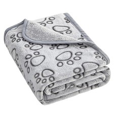 Flannel Paw Print Pet Blanket Soft Washable Dog Cat Mat