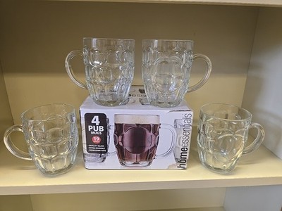 4 x  Half Pint  Dimple Beer Tankards Glasses Mugs in box 