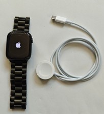 Apple Watch Serie 7 45mm Alluminio Ceramic Case Cinturino Acciaio Sw e Bobina di Ricarica