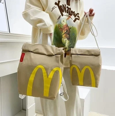 MARKENLOS Hochwertige Reise Rucksack Mode Student Schultertasche Mcdonald Cartoon Taschen~