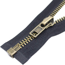  8 32 Inch Antique Brass Separating Jacket Zipper Metal Zipper Heavy Duty Metal