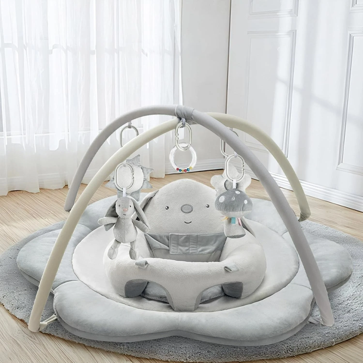 3-in-1 Baby Play Mat, Baby Seats for Infants for Sitting Up, Tummy Time Mat w...