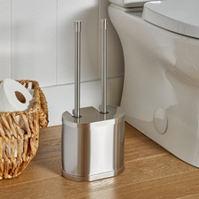 Better Homes  Gardens Metal Toilet Bowl Brush and Plunger Set, Brushed Nickel 