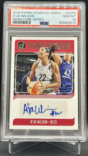 2019 Donruss WNBA A'ja Wilson AUTO 1ST YEAR PANINI PSA 10 GEM MNT AJA GOAT POP 9