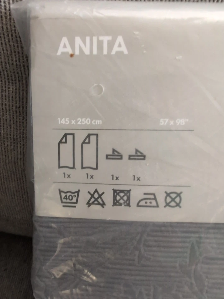 Шторы с цветочным узором IKEA Anita 57 x 98 дюймов серые с поднятым цветком жаккарда 301.602.52 C83 - Изображение 3 из 4